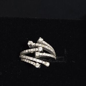 14 K White Gold and Diamond Pinky Ring